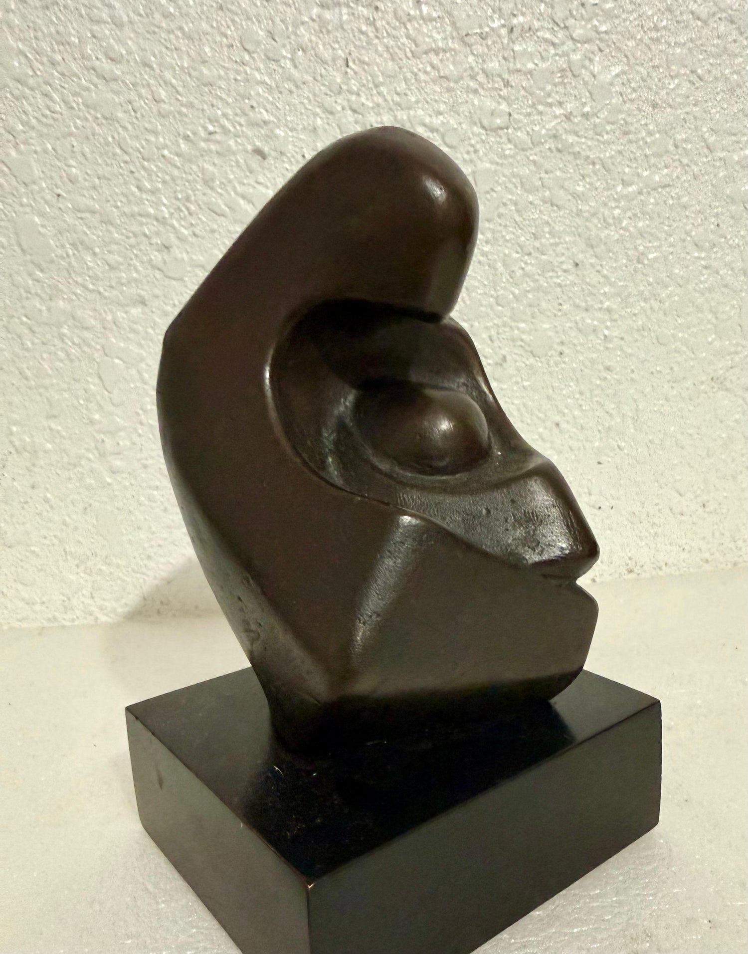 Modernist Israeli Bronze Sculpture Abstract Mother & Child Zvi Yehuda Aldouby