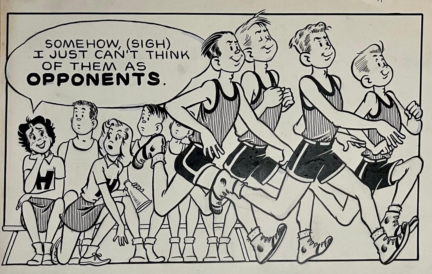 Vintage Golden Age Syndicated Ink Drawing Cartoon Strip Susie Q Smith Comic Art