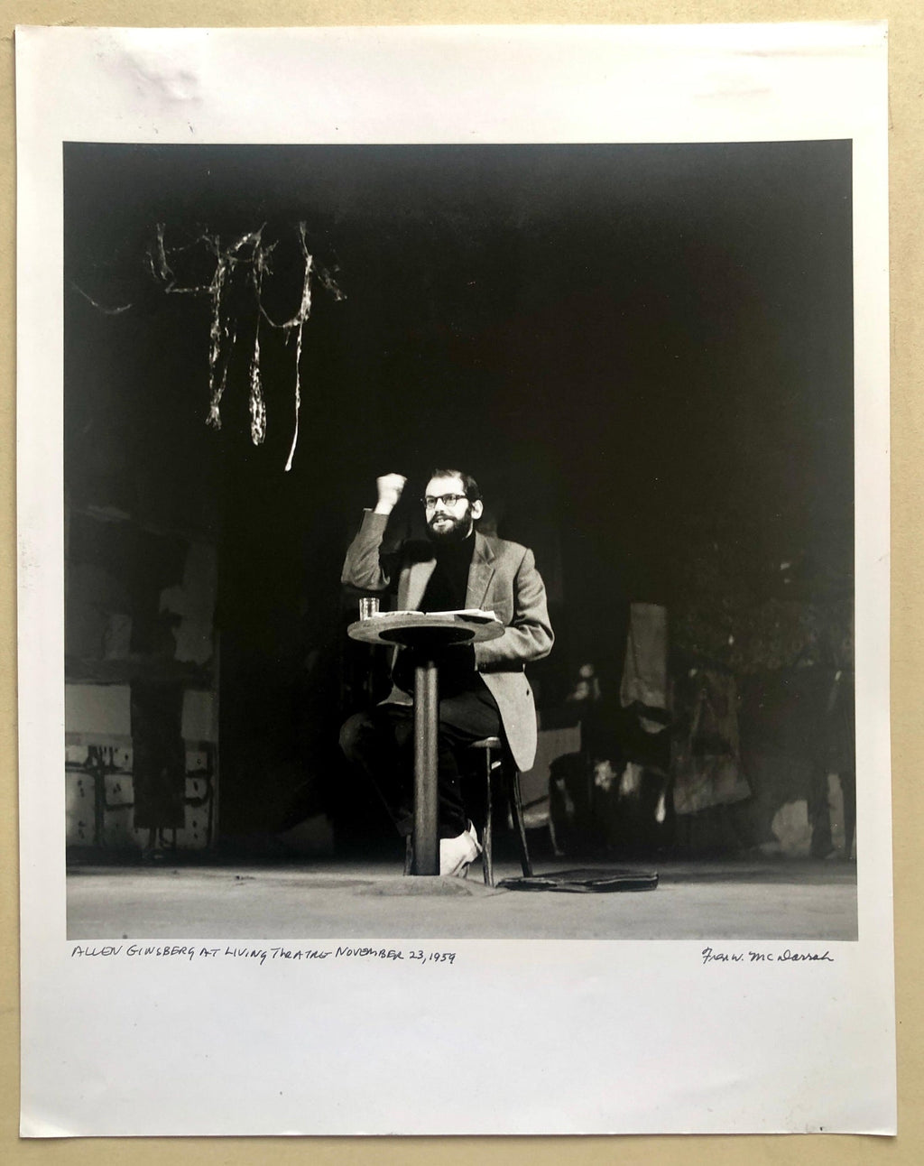 Vintage Print Silver Gelatin Signed Photograph Poet Allen Ginsberg Howl Photo