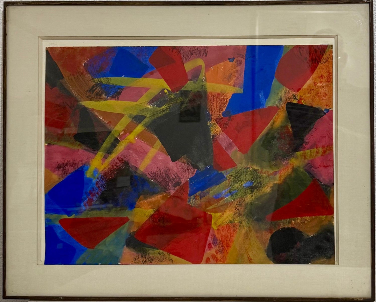 Richard Hennessy 1974 Colorful Vibrant Abstract Geometric Painting Modernist Art