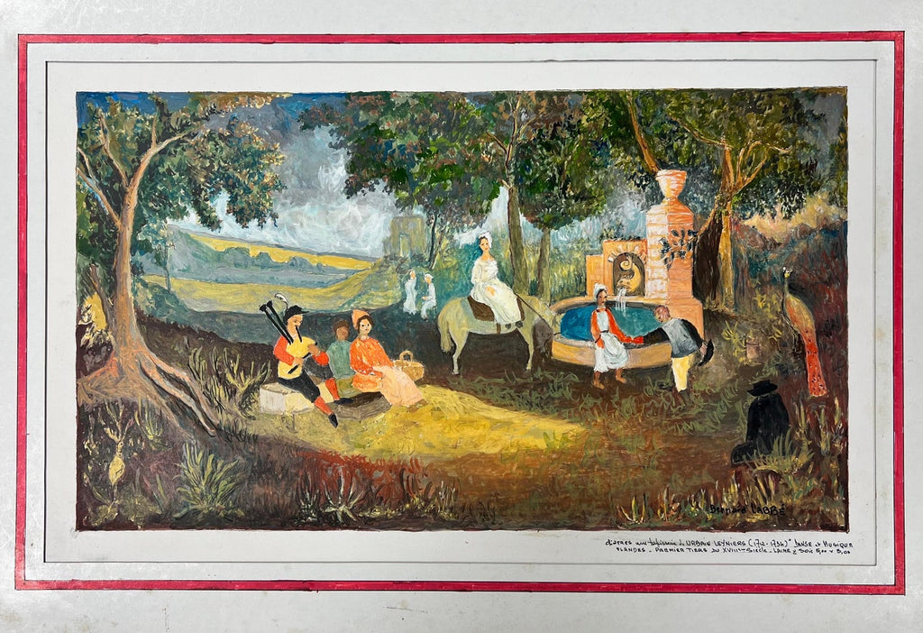 Figures in the Forest, Rare Drawing, Israeli Modernist master Itzhak Danzinger