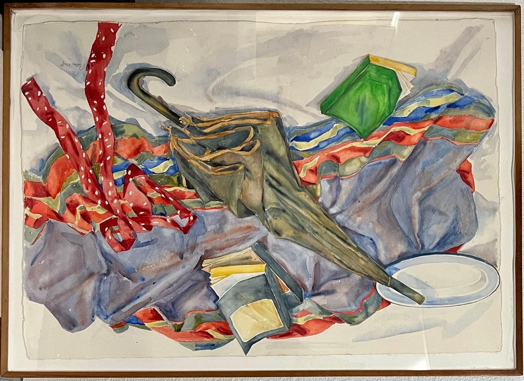 American Woman Artist Society Doyenne Polly Kraft Large Watercolor Painting