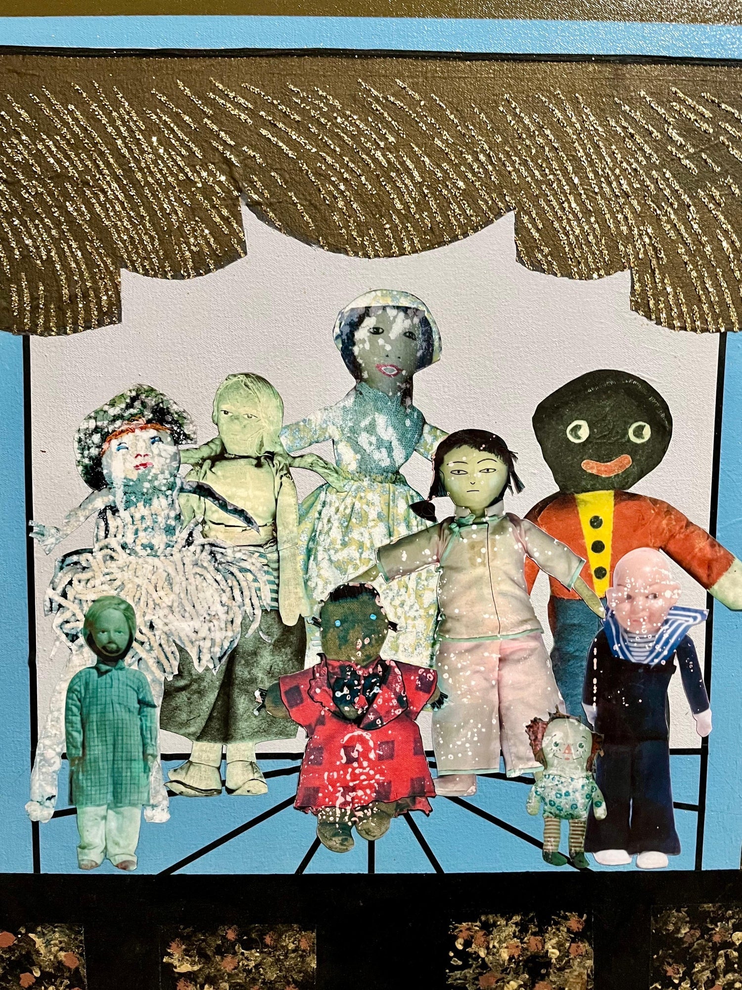 Large Mixed Media Collage Painting Great Jewish Feminist Artist Miriam Schapiro
