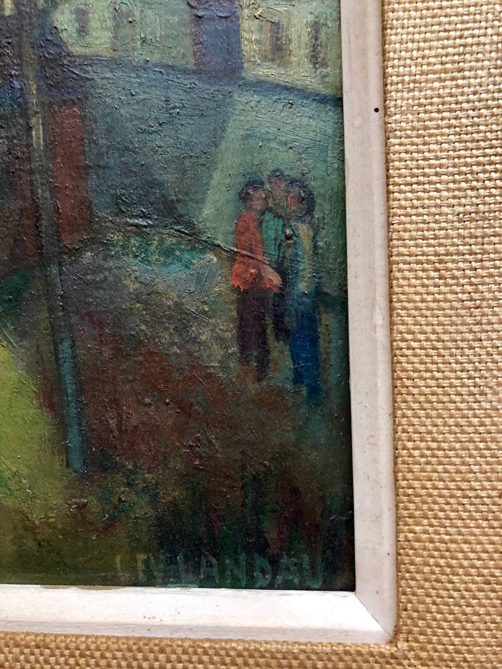 WPA Period "Coastal Village" American Modernist Realism Oil Painting Lev Landau