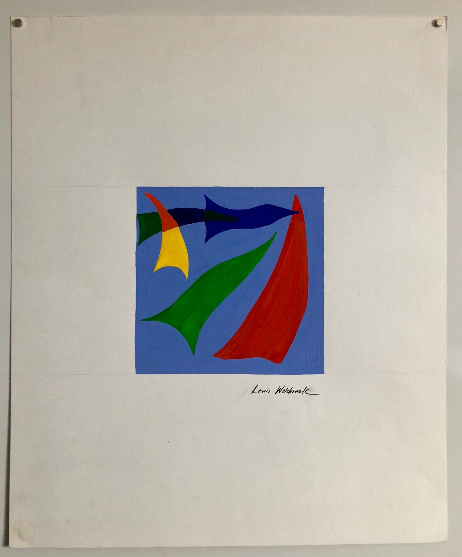 Early Abstract Expressionist Gouache Painting WPA Jewish Artist