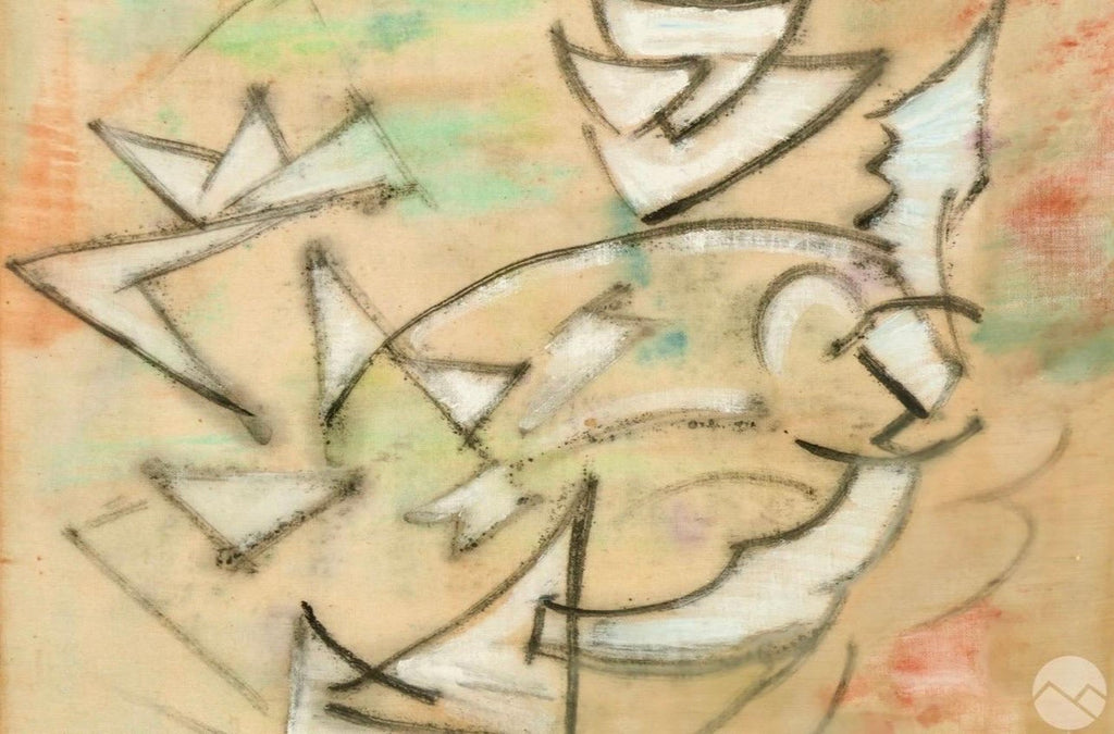 Ukrainian Expressionist Abstract Mixed Media Futurist Painting Ivan Kurach