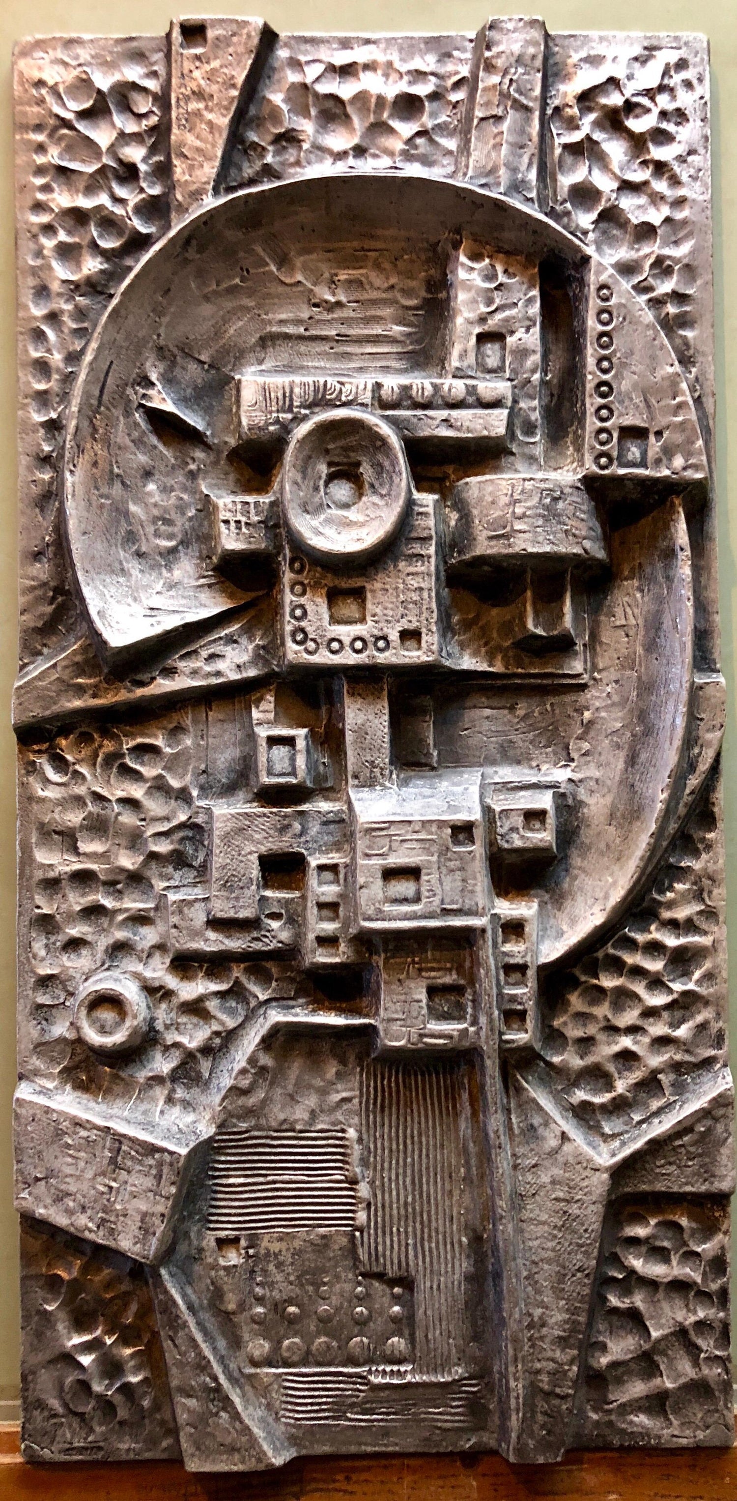 Mexican Modernist Master Silvered Cast Abstract Sculpture Relief Gunther Gerzso