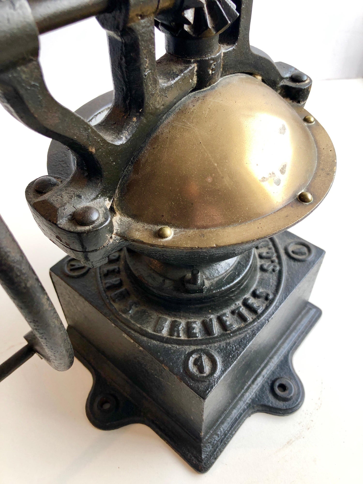 Antique, 19th C. Peugeot Frères Brevetés French Coffee Grinder Table Sculpture