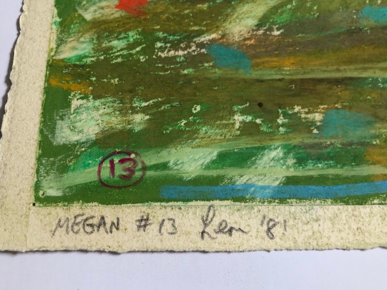 Large Abstract Landscape Pastel Drawing Painting San Francisco Artist, Megan #13