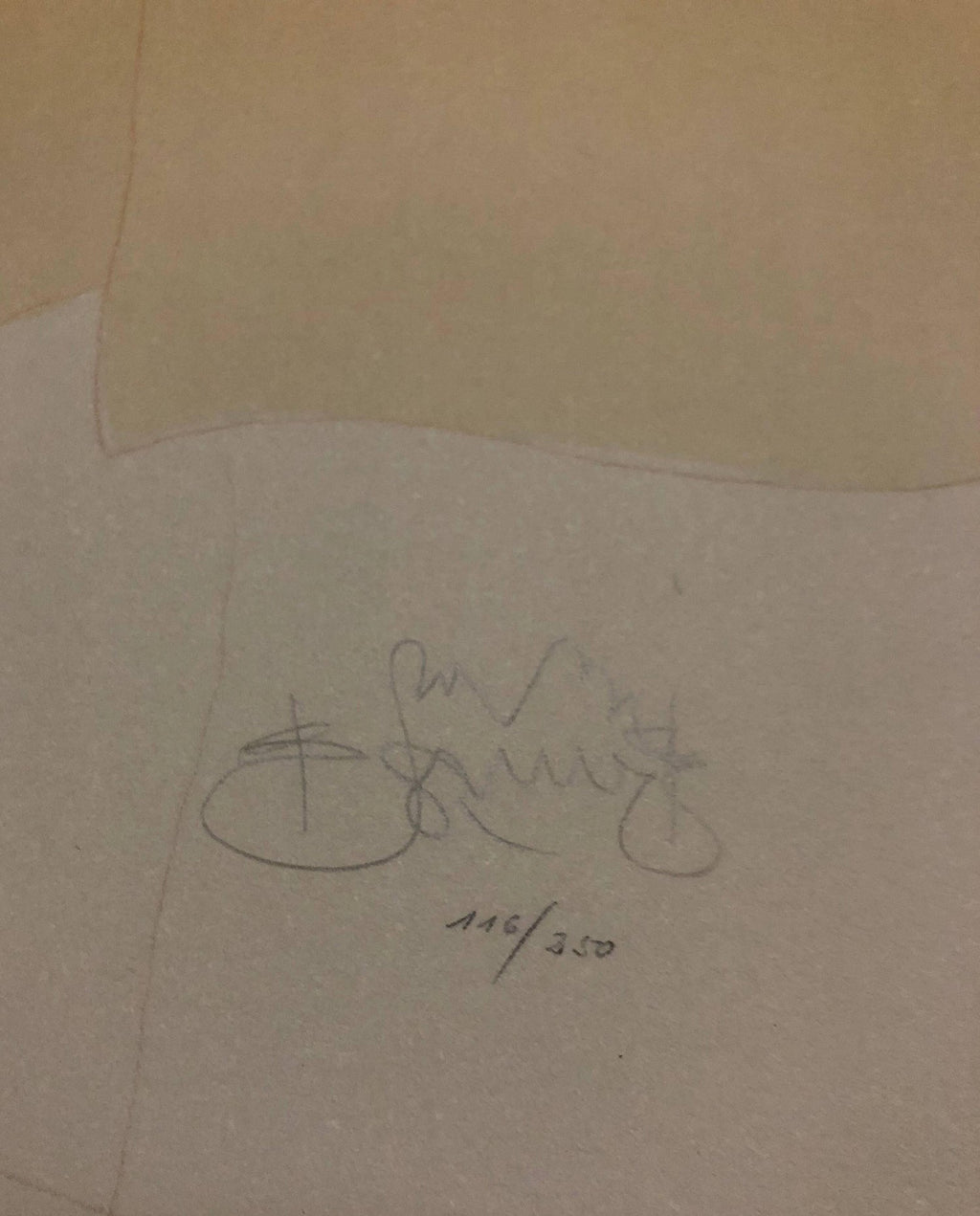 Al Quattro Large Surrealist Modernist Lithograph Embracing Couple