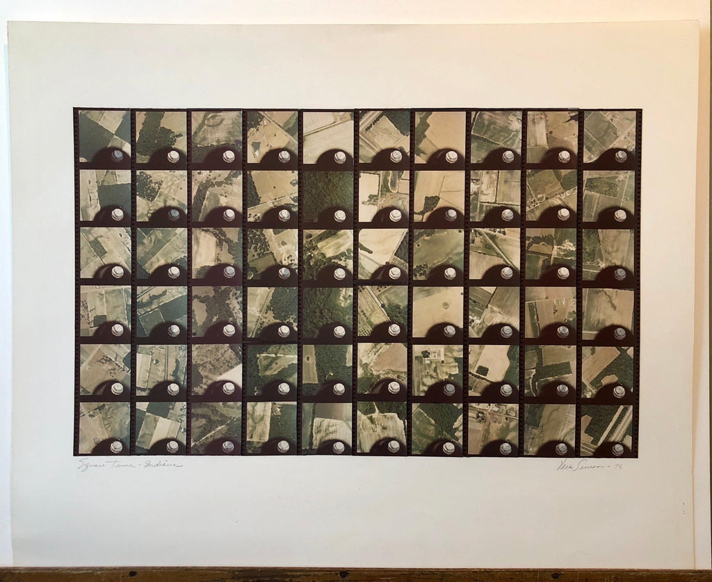 1979 Square Time Indiana, Photo Mosaic Collage Aerial Photograph, Female Aviator