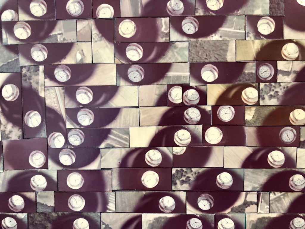 Clock Maze, Wrist Watch, Photo Mosaic Collage Aerial Photograph, Female Aviator