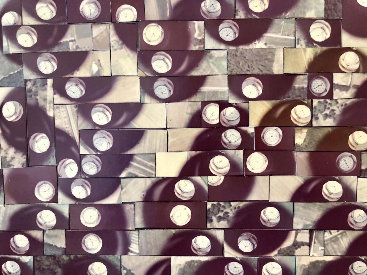 Clock Maze, Wrist Watch, Photo Mosaic Collage Aerial Photograph, Female Aviator
