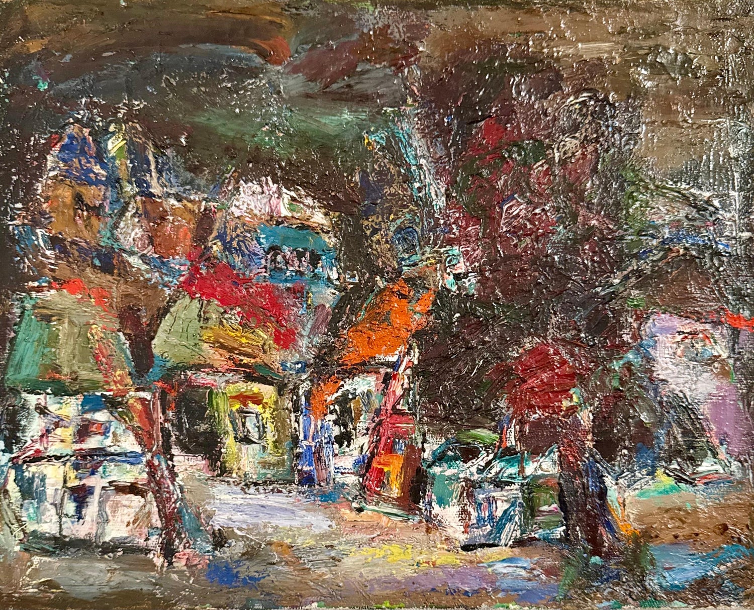 Russian Ukrainian Abstract Oil Painting Alexander Pavlov Vilnius Landscape