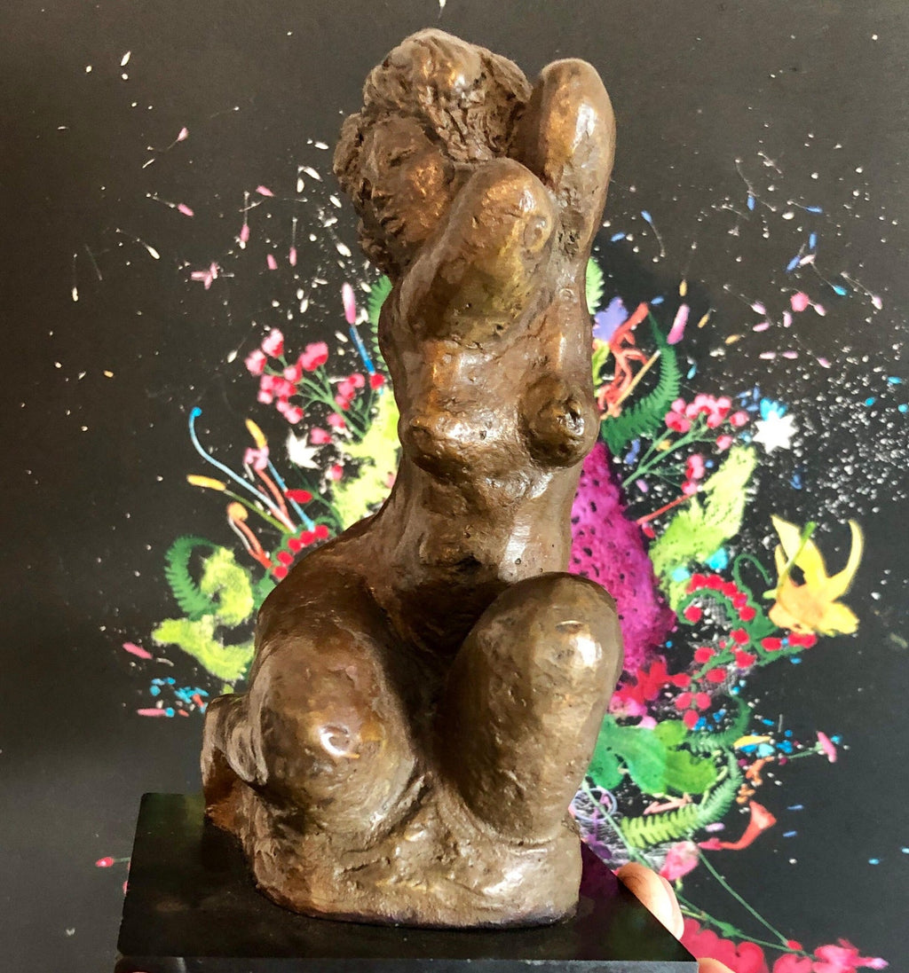 Bronze Female Nude Sculpture Modernist, WPA, New York Chelsea Hotel Artist