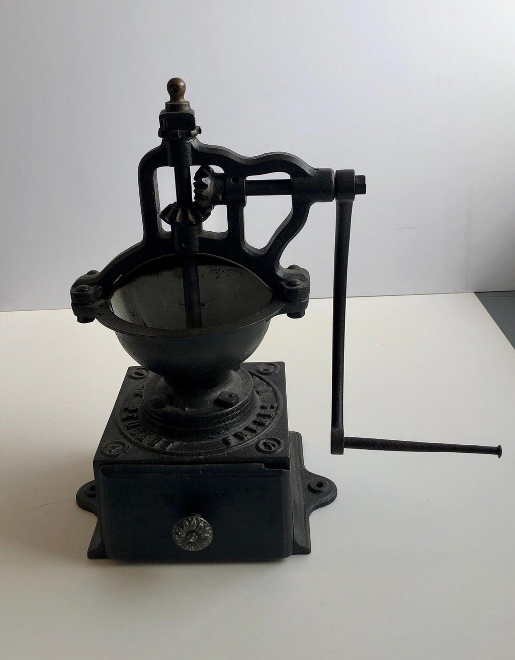 Antique, 19th C. Peugeot Frères Brevetés French Coffee Grinder Table Sculpture
