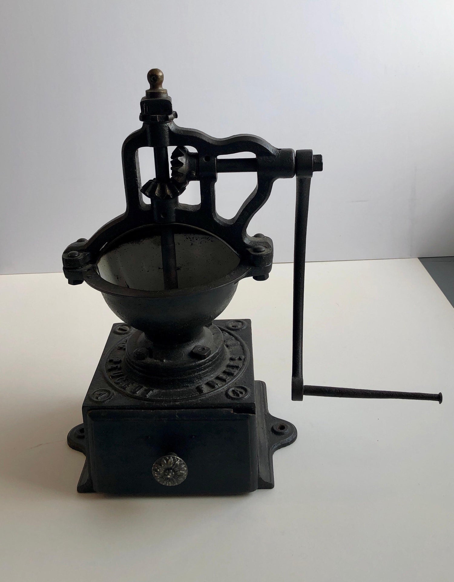 Antique, 19th C. Peugeot Frères Brevetés French Coffee Grinder Table Sculpture