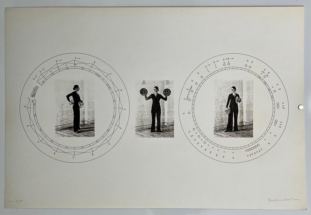 Austrian Sound Space Architect Bernhard Leitner Photo Lithograph Hand Signed Art