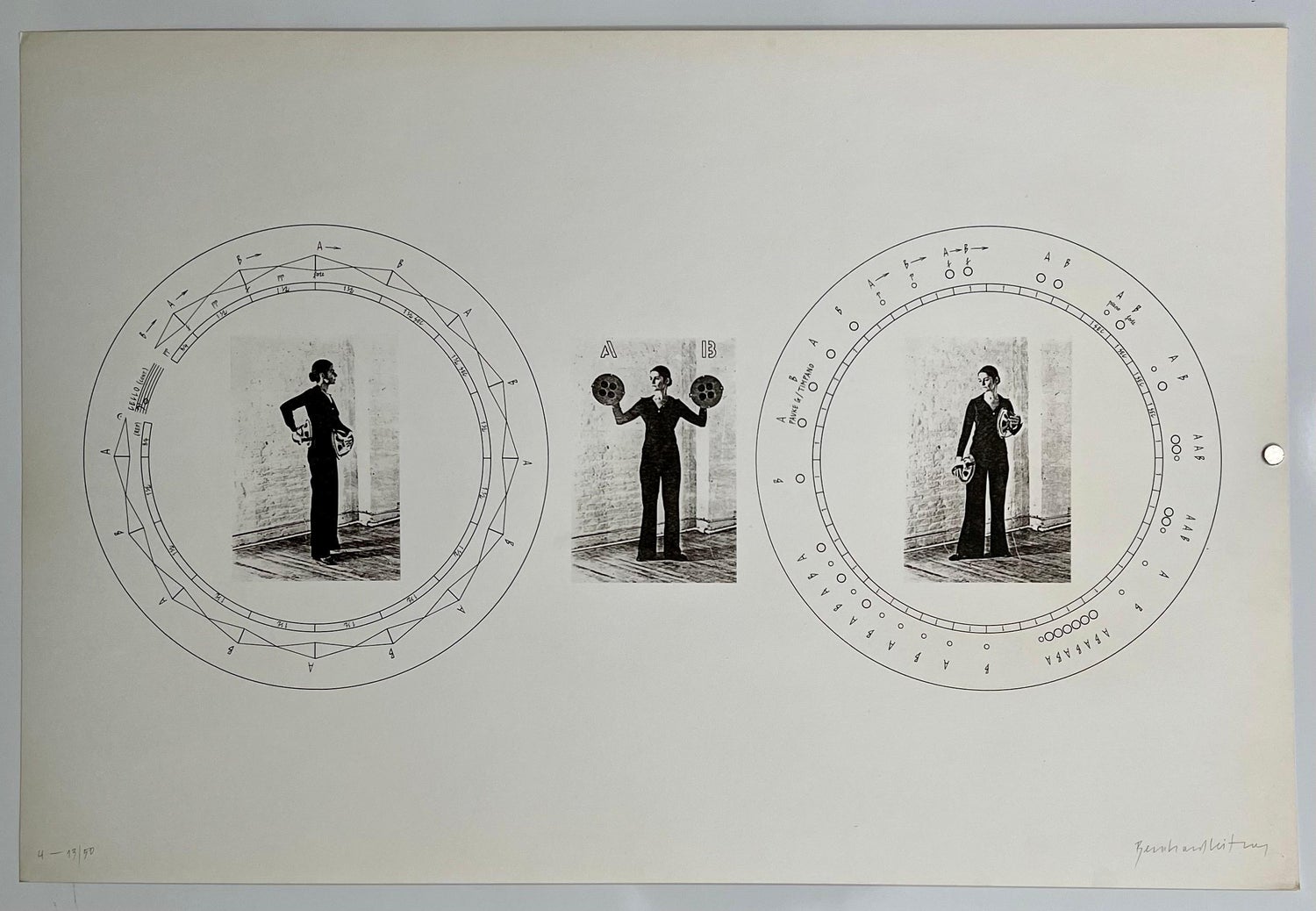 Austrian Sound Space Architect Bernhard Leitner Photo Lithograph Hand Signed Art