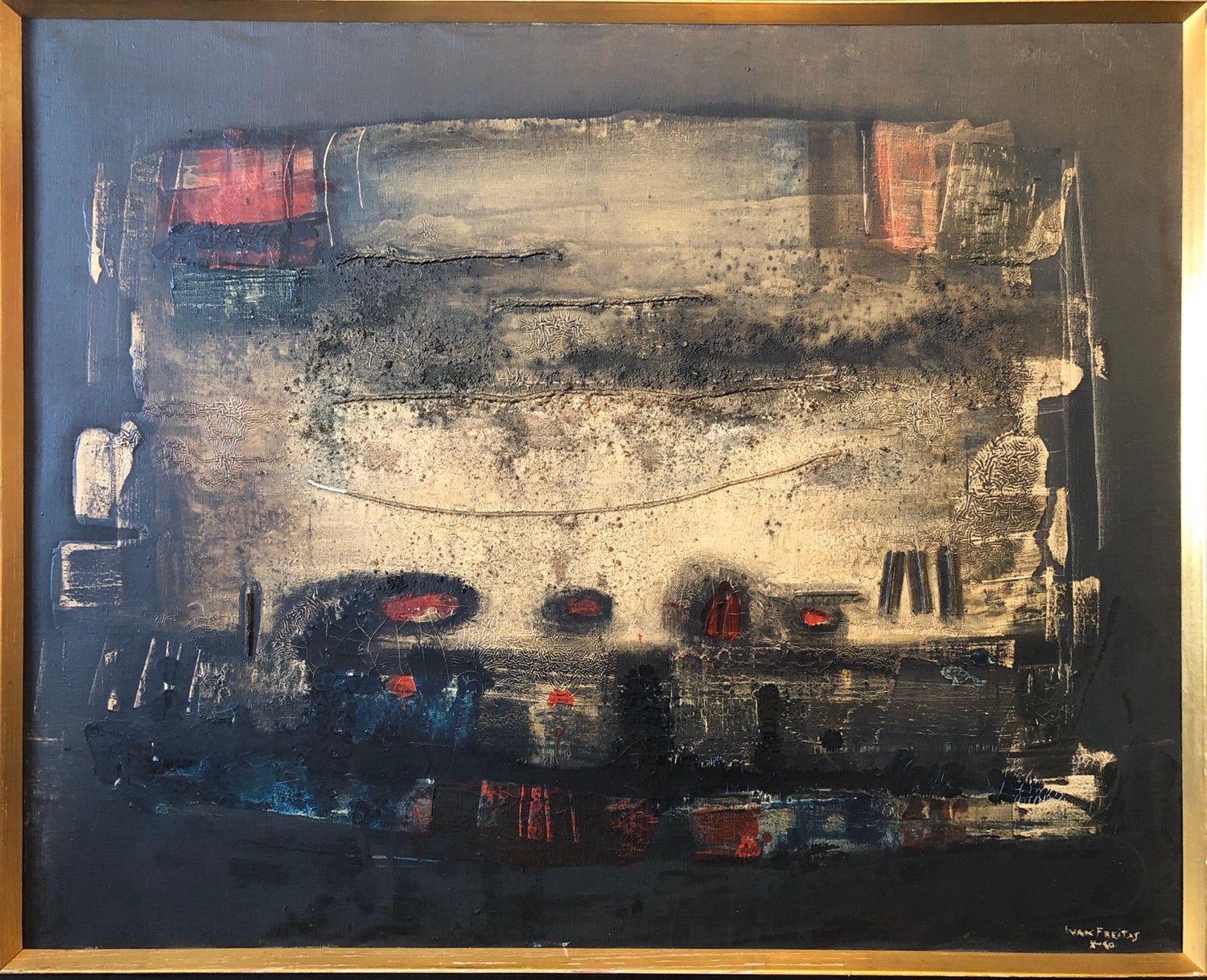 Israeli Modernist Abstract Expressionist Oil Painting