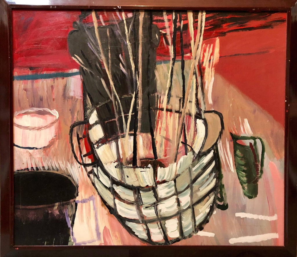 Large Modernist Figurative Abstract Oil Painting BASKET
