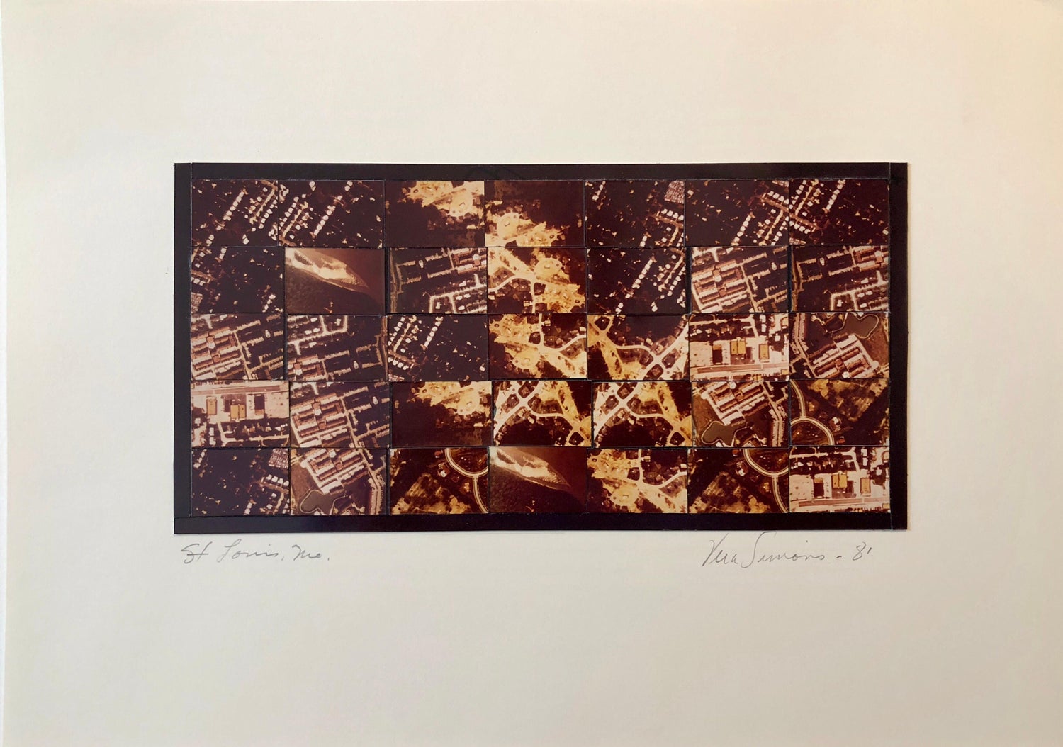 St Louis MO Photo Mosaic Collage Aerial Photograph, Female Aviator Feminist Art