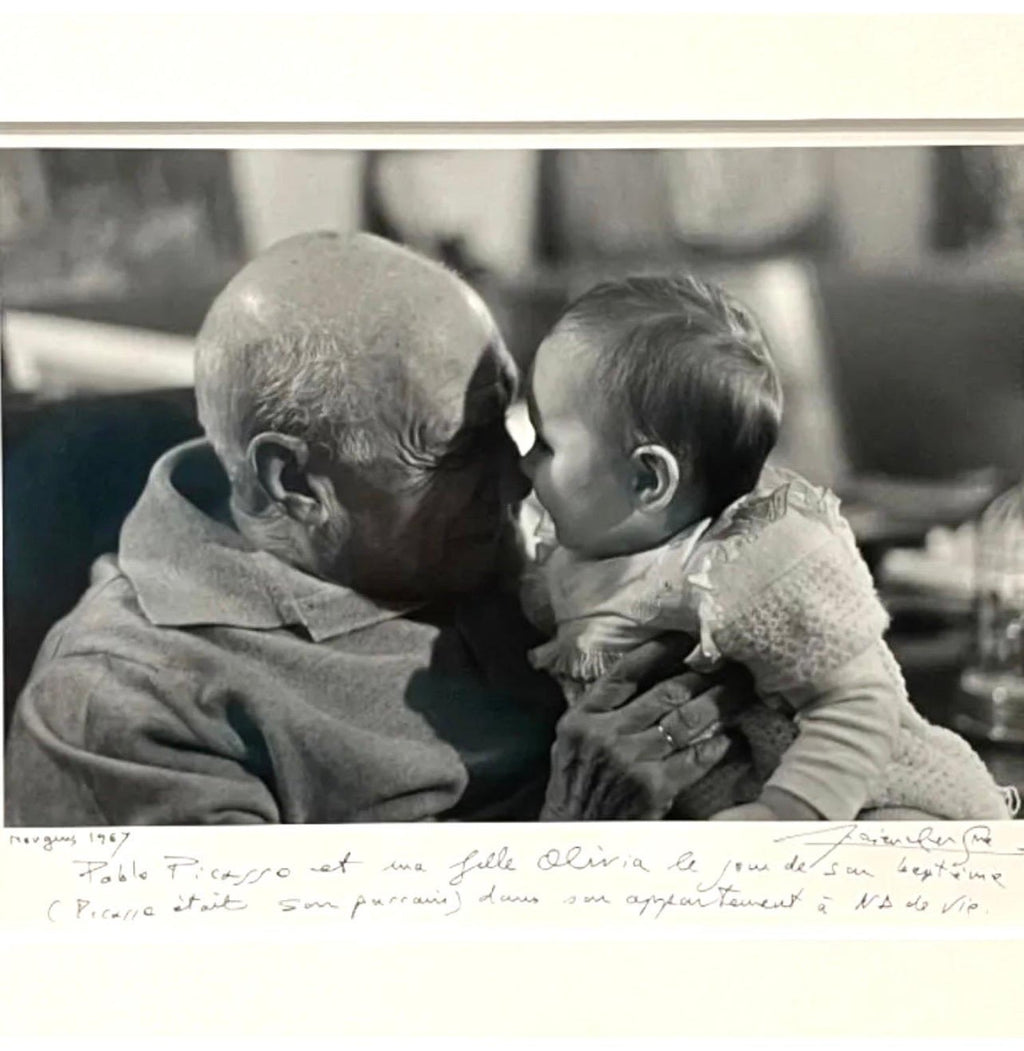 Silver Gelatin Photograph Hand Signed Photo Pablo Picasso w Baby Lucien Clergue