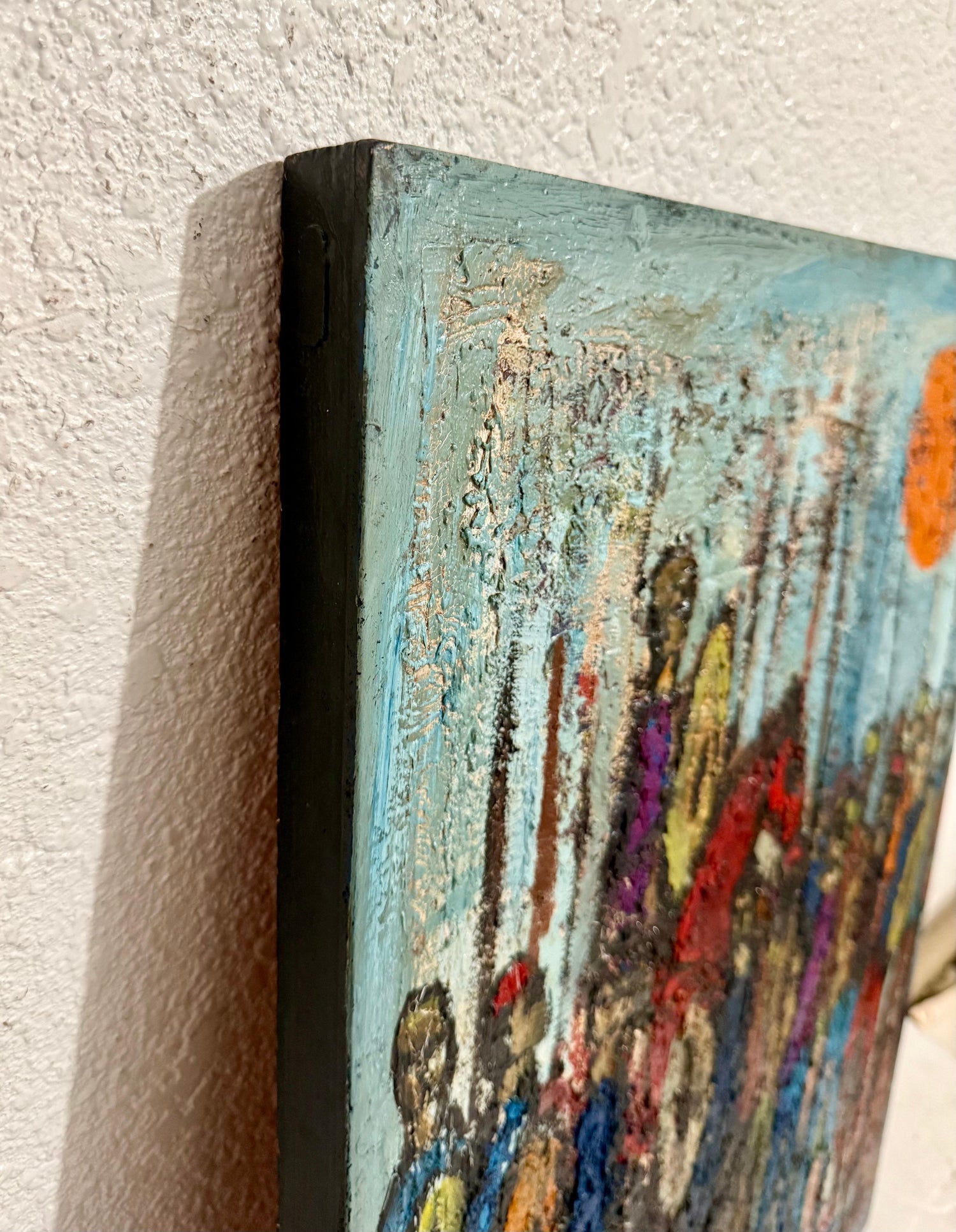 Mod French Oil Painting Semi Abstract Colorful Composition Israeli Nissan Engel