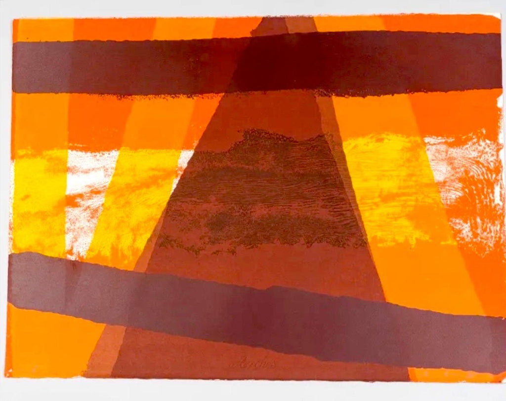 Mod Abstract Expressionist Modernist Lithograph Edward Avedisian Color Field Art