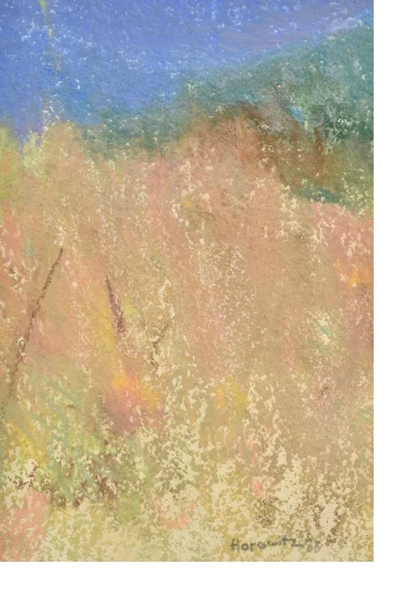 Large Pastel Landscape Purple Mountains Landscape American Modernist Painting
