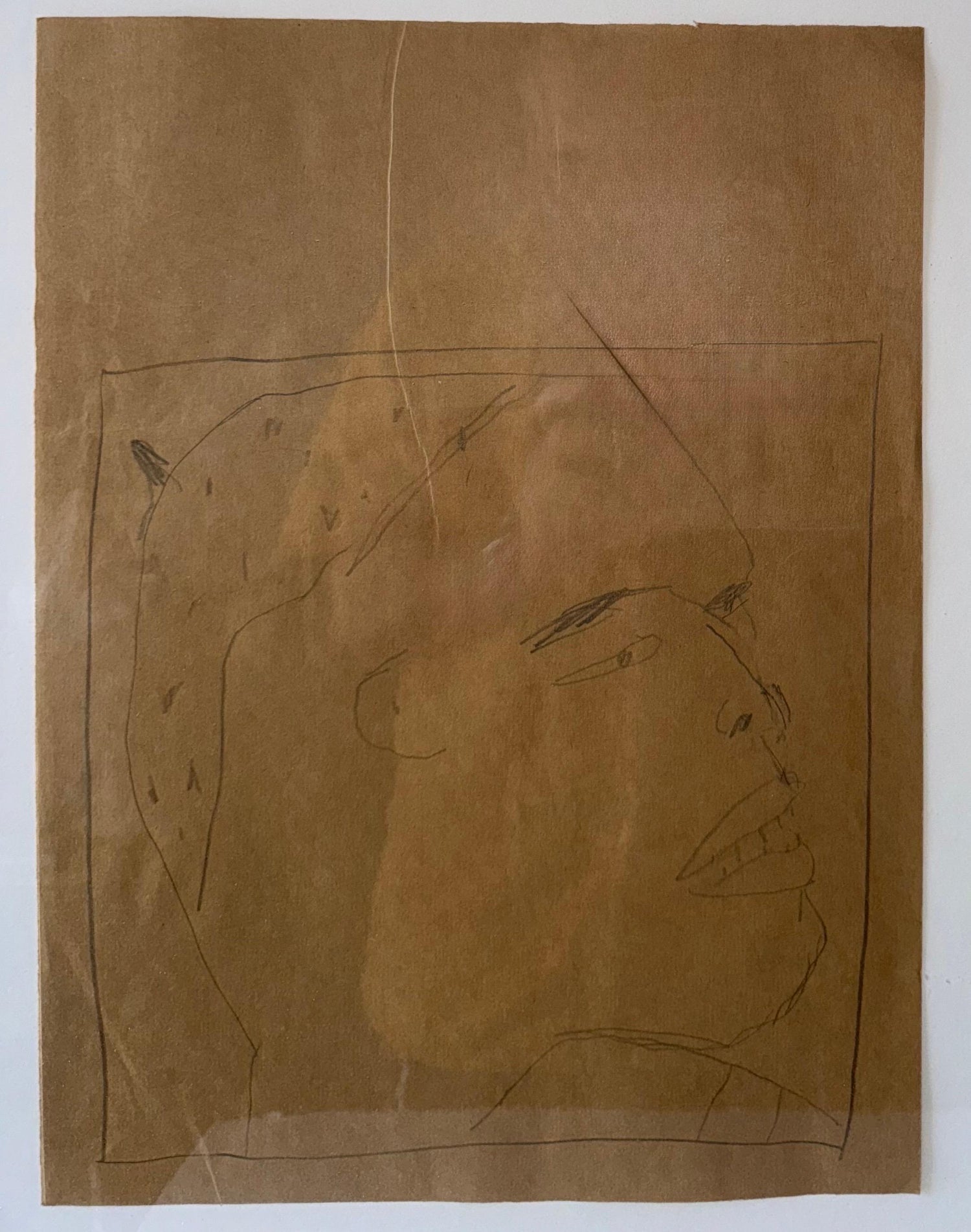 Nuba 1981 Graphite Drawing on Brown Paper James Brown Galerie Bernd Kluser