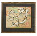 Ukrainian Expressionist Abstract Mixed Media Futurist Painting Ivan Kurach