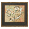 Ukrainian Expressionist Abstract Mixed Media Futurist Painting Ivan Kurach