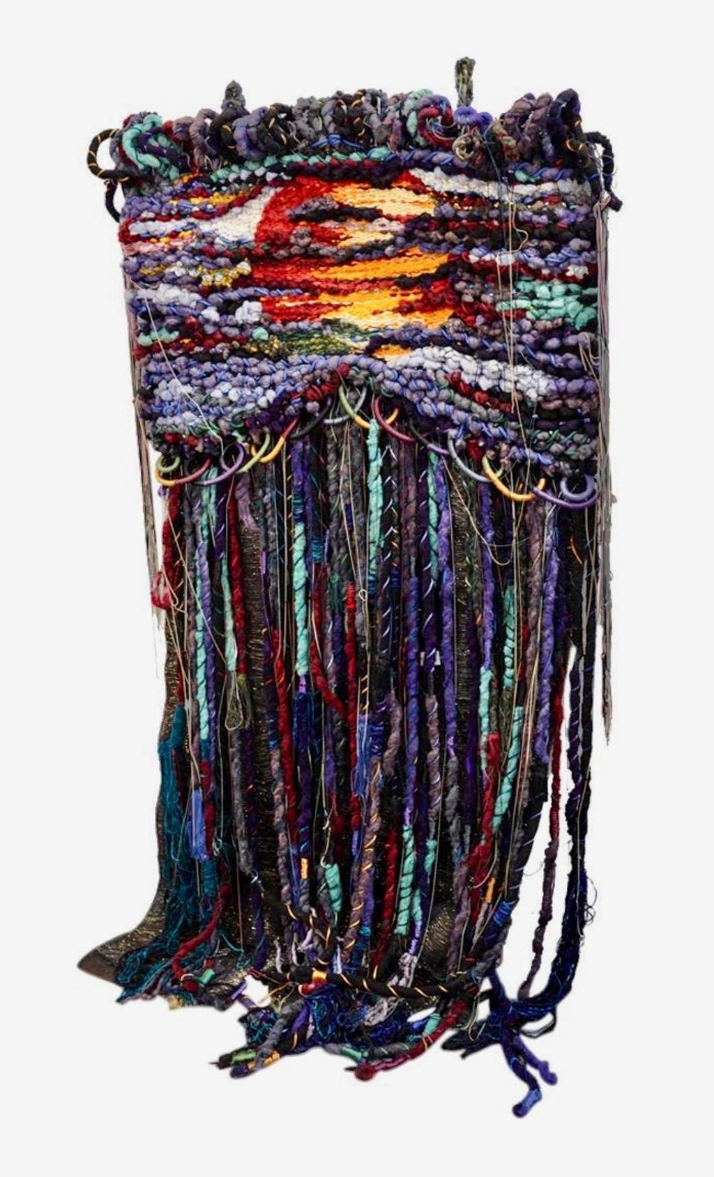 Israeli Hand Woven Colorful Wool Tapestry Weaving Menashe Kadishman Sheep Head