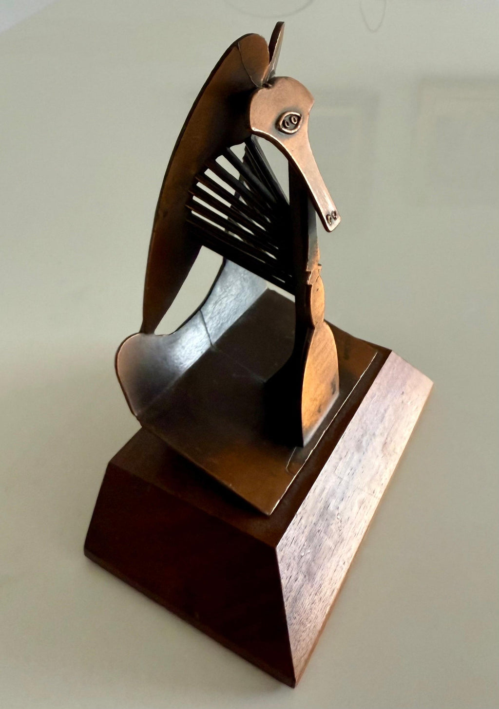 Vintage 1970 Modernist Chicago Picasso Souvenir Cubist Sculpture Head Metal