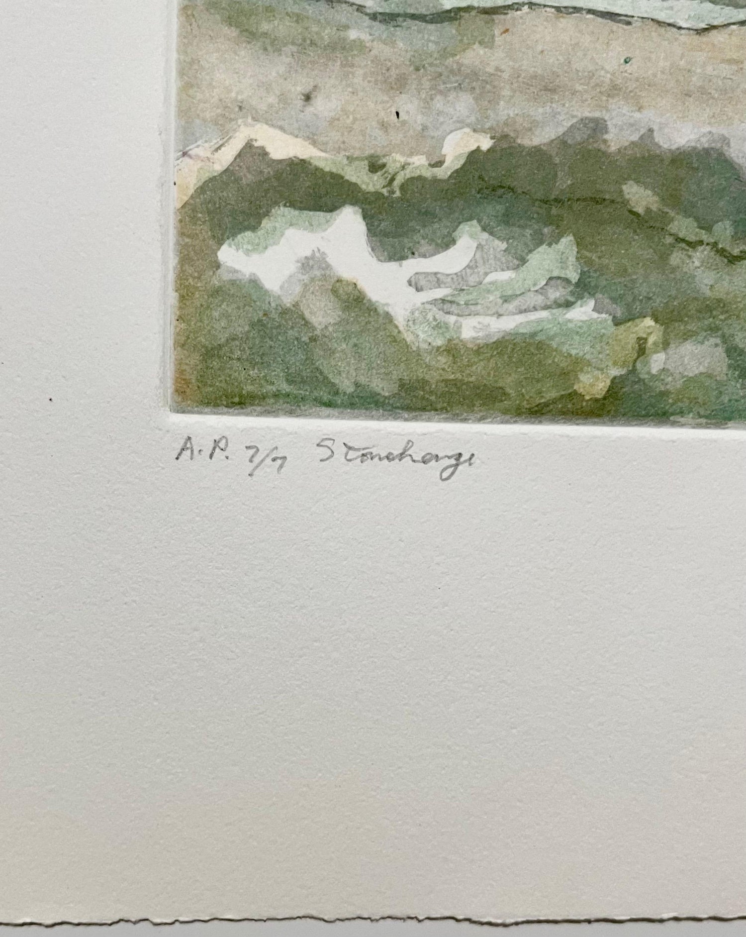 Large American Modern Stonehenge Landscape Aquatint Etching Philip Pearlstein