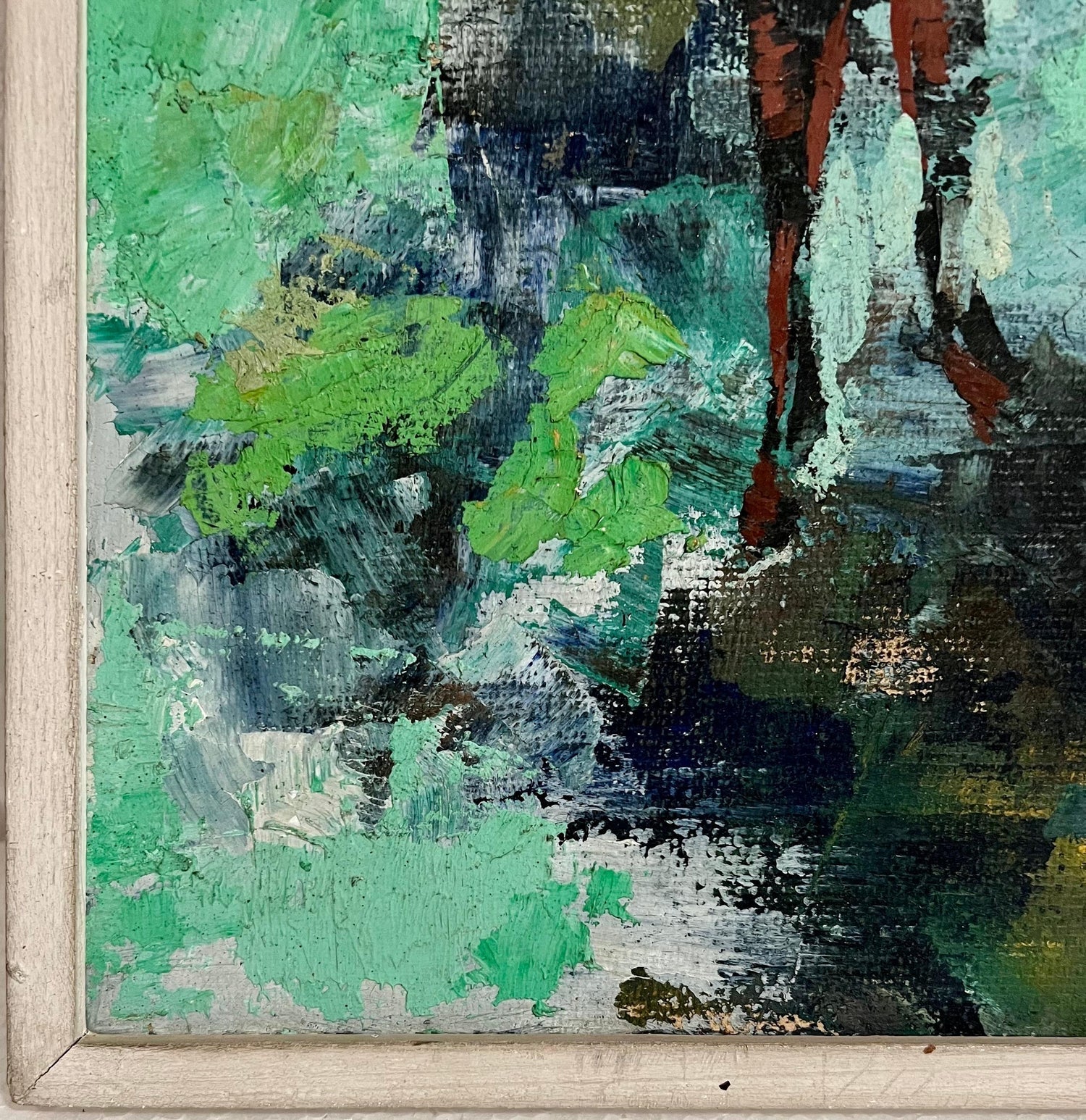 Bauhaus Moshe Raviv Moi Ver Abstract Oil Painting Lithuanian Israeli Modern
