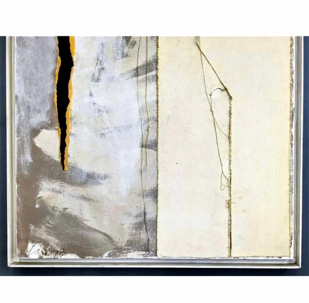 Mixed Media Collage Oil Painting Latvian American Modernist Artist Adja Yunkers