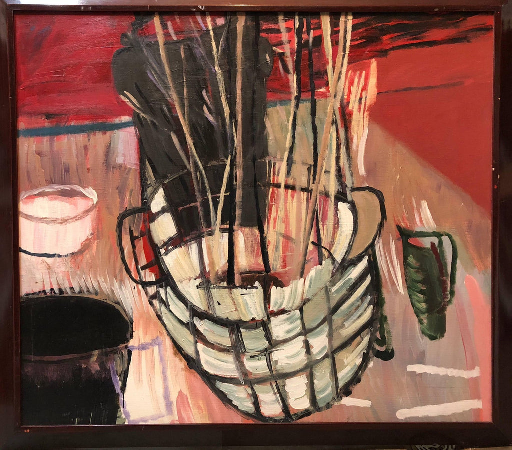 Large Modernist Figurative Abstract Oil Painting BASKET