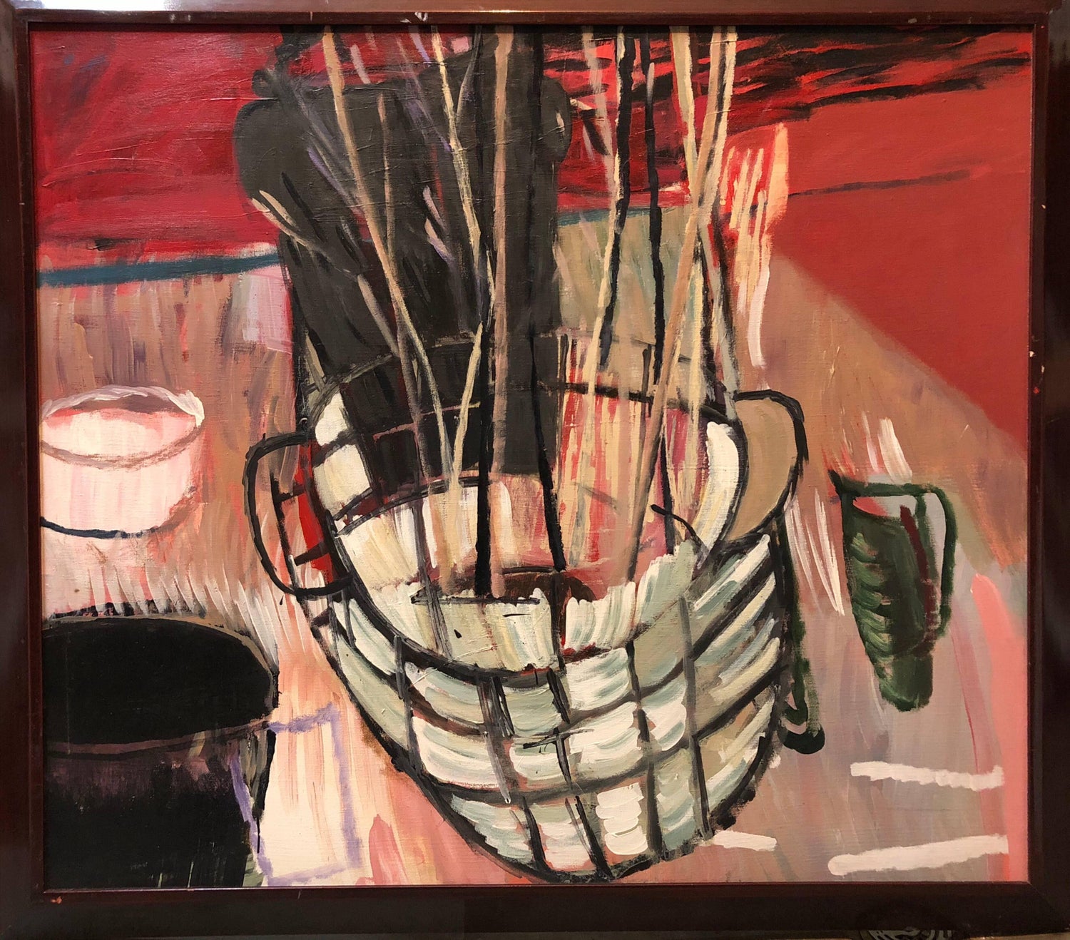Large Modernist Figurative Abstract Oil Painting BASKET