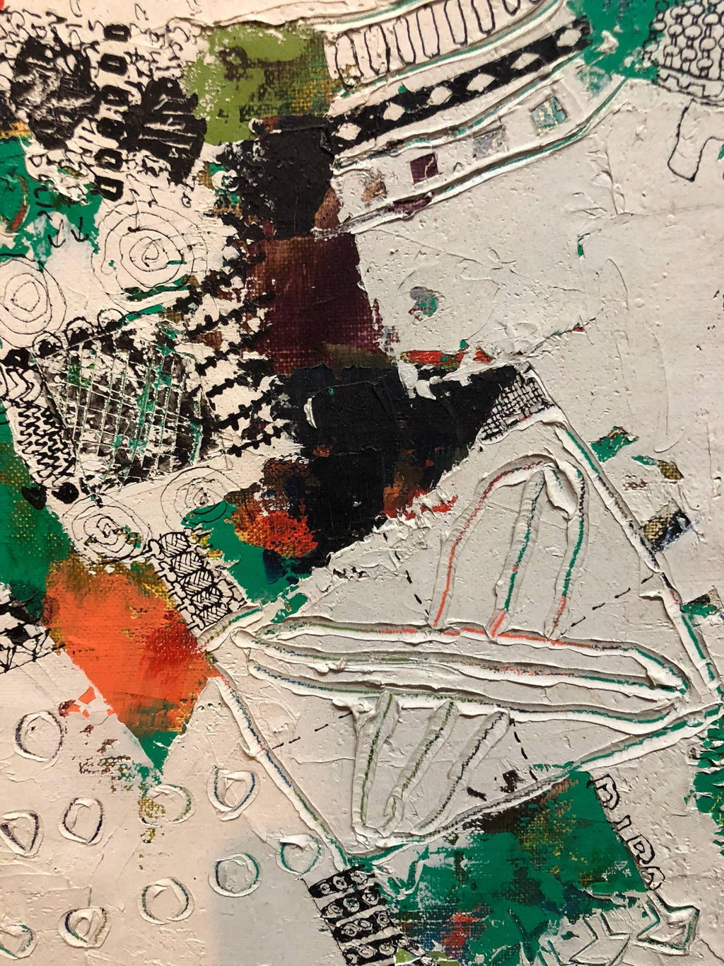 Japanese Modern Abstract 'Some Things of Value' Oil Painting