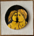 Glazed Ceramic Sculpture Plaque WPA Artist NYC Frank Kleinholz Couple of Lovers