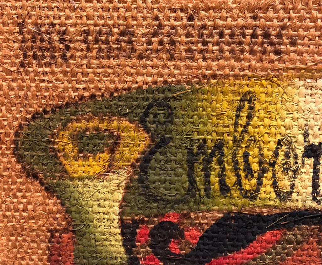 Folk Art Mexican Girl "Emborrachate" Oil Painting on Burlap