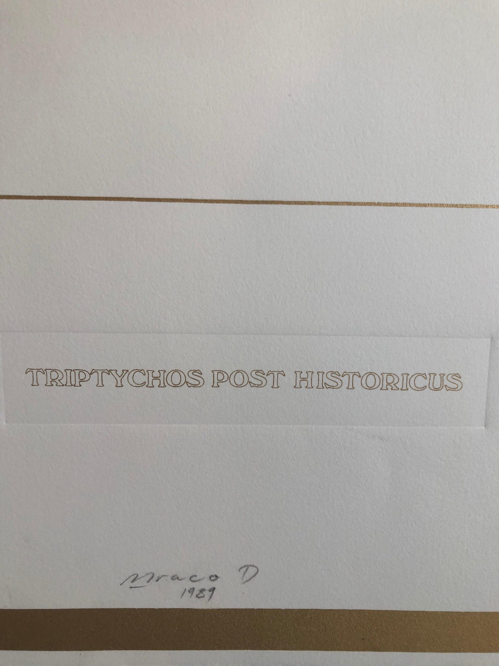 Triptychos Post Historicus Picasso Conceptual Art Silkscreen Gold Lithograph