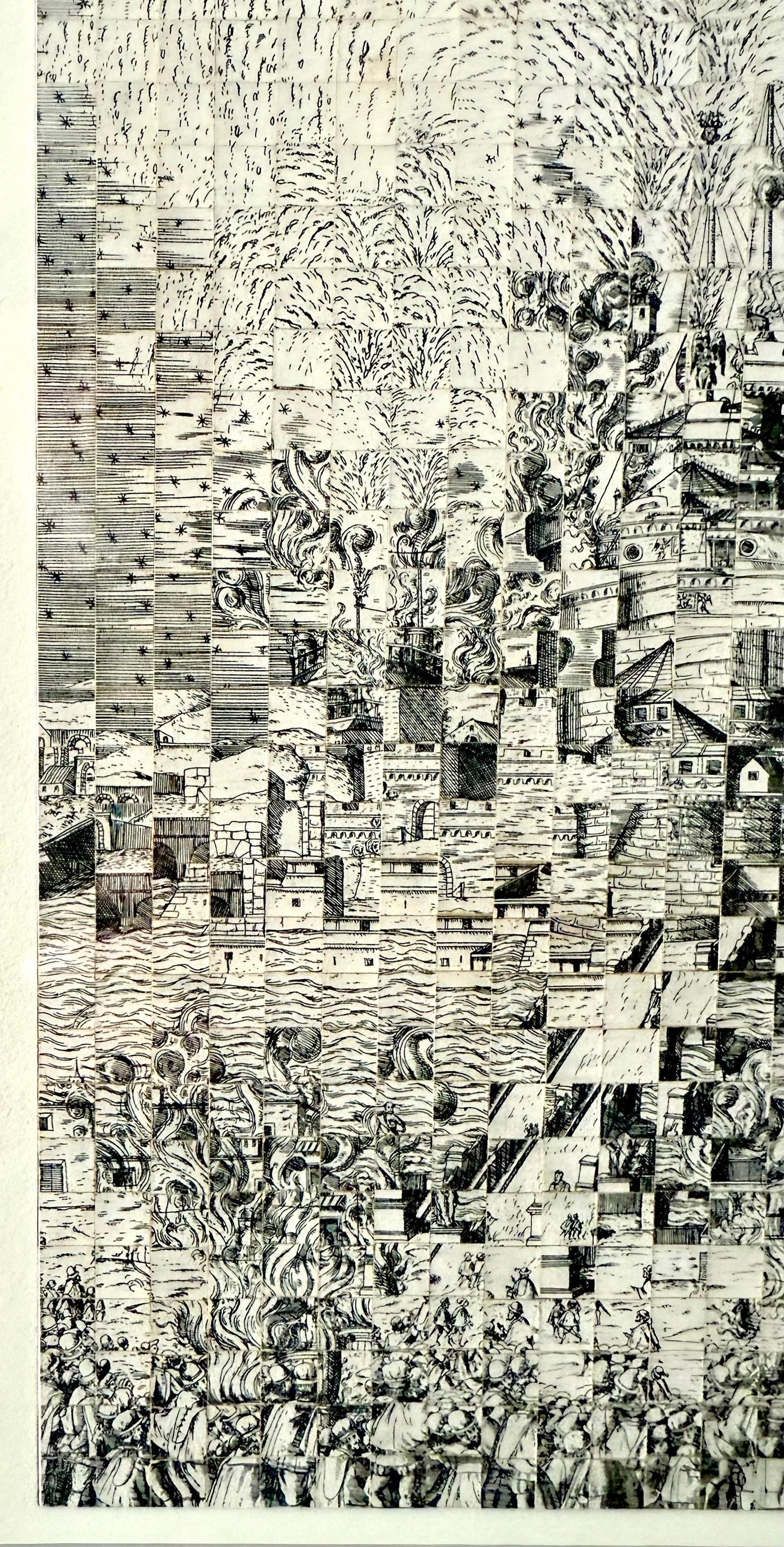 Original Guggenheim Museum Exhibited Jiri Kolar Collage Tower of Babel