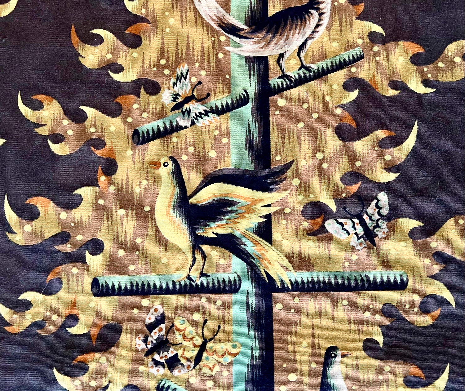 Art Deco French Modernist Handmade Aubusson Gobelin Tapestry Jean Picart Le Doux