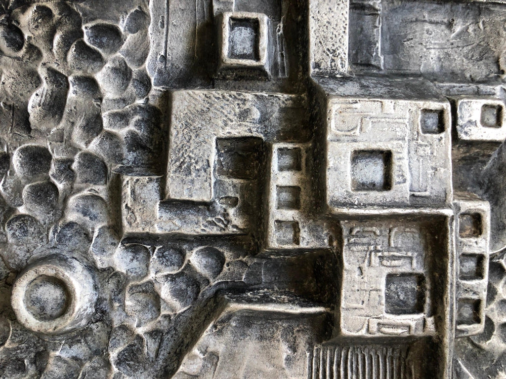 Mexican Modernist Master Silvered Cast Abstract Sculpture Relief Gunther Gerzso