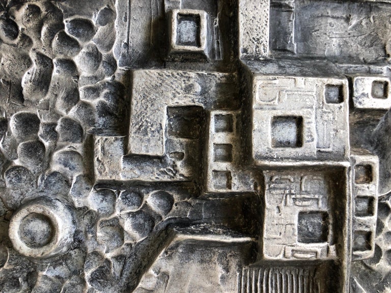 Mexican Modernist Master Silvered Cast Abstract Sculpture Relief Gunther Gerzso