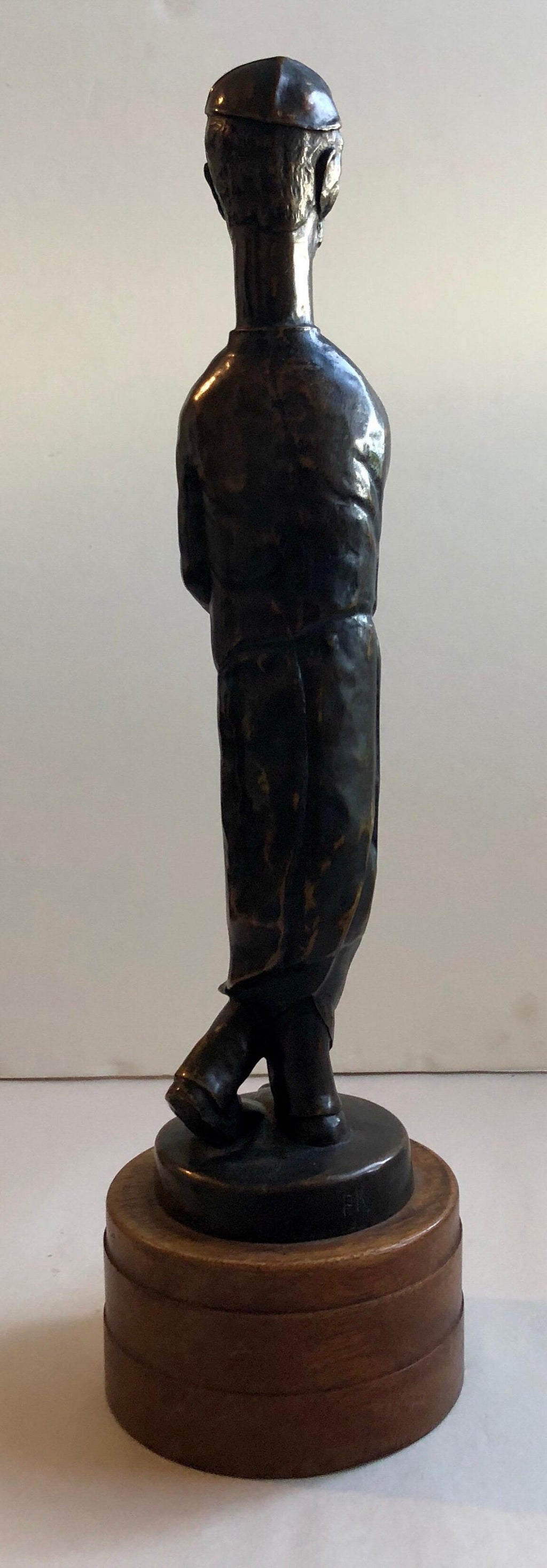 Art Deco Expressionist Bronze Judaica Rabbi Sculpture Los Angeles Modernist