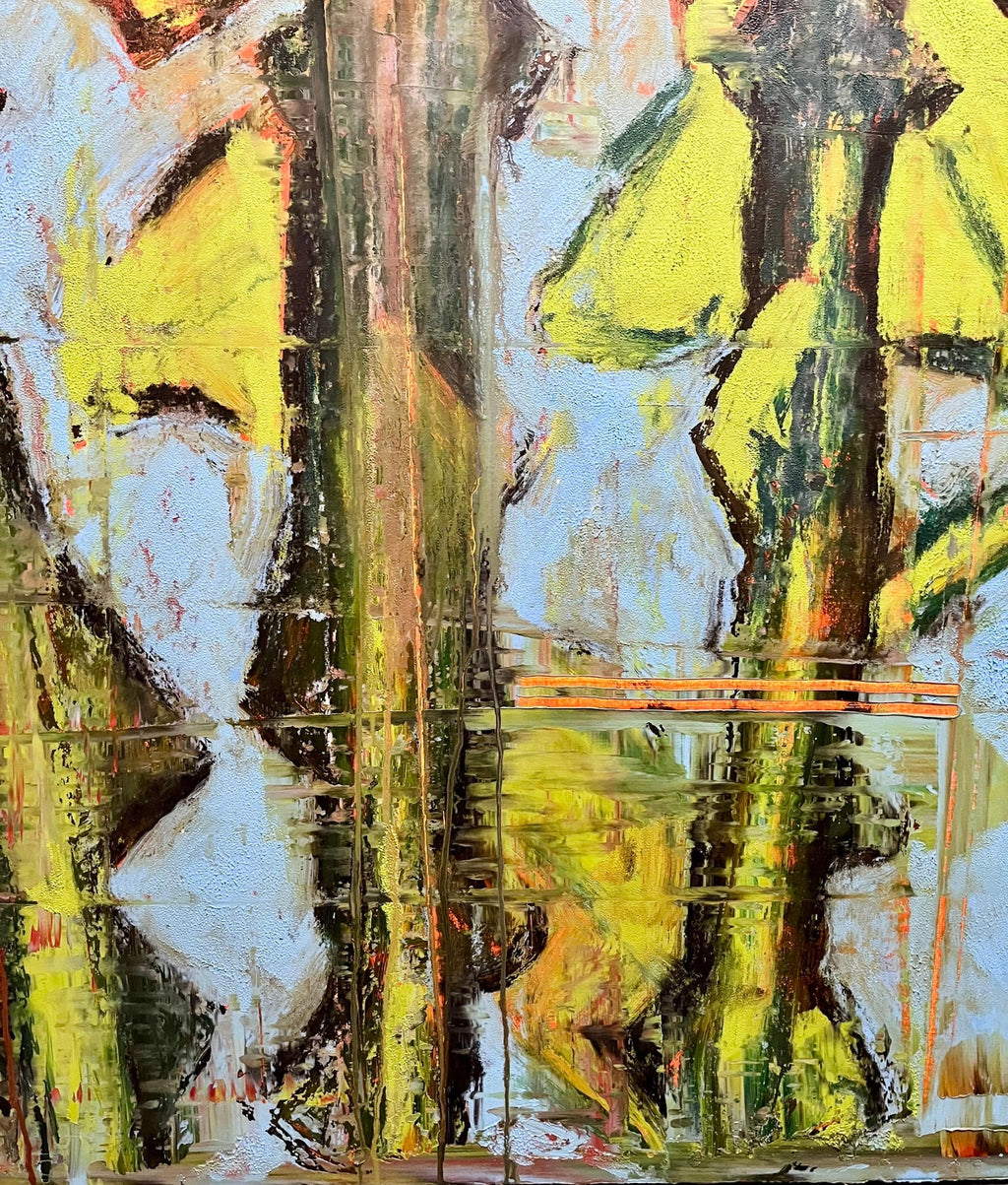 Large Modernist Rose Bouquet Oil on Linen Painting Aaron Fink